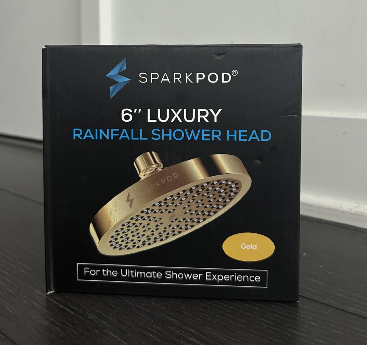 NEW Shower head - SparkPod 6" Gold Rainfall Style