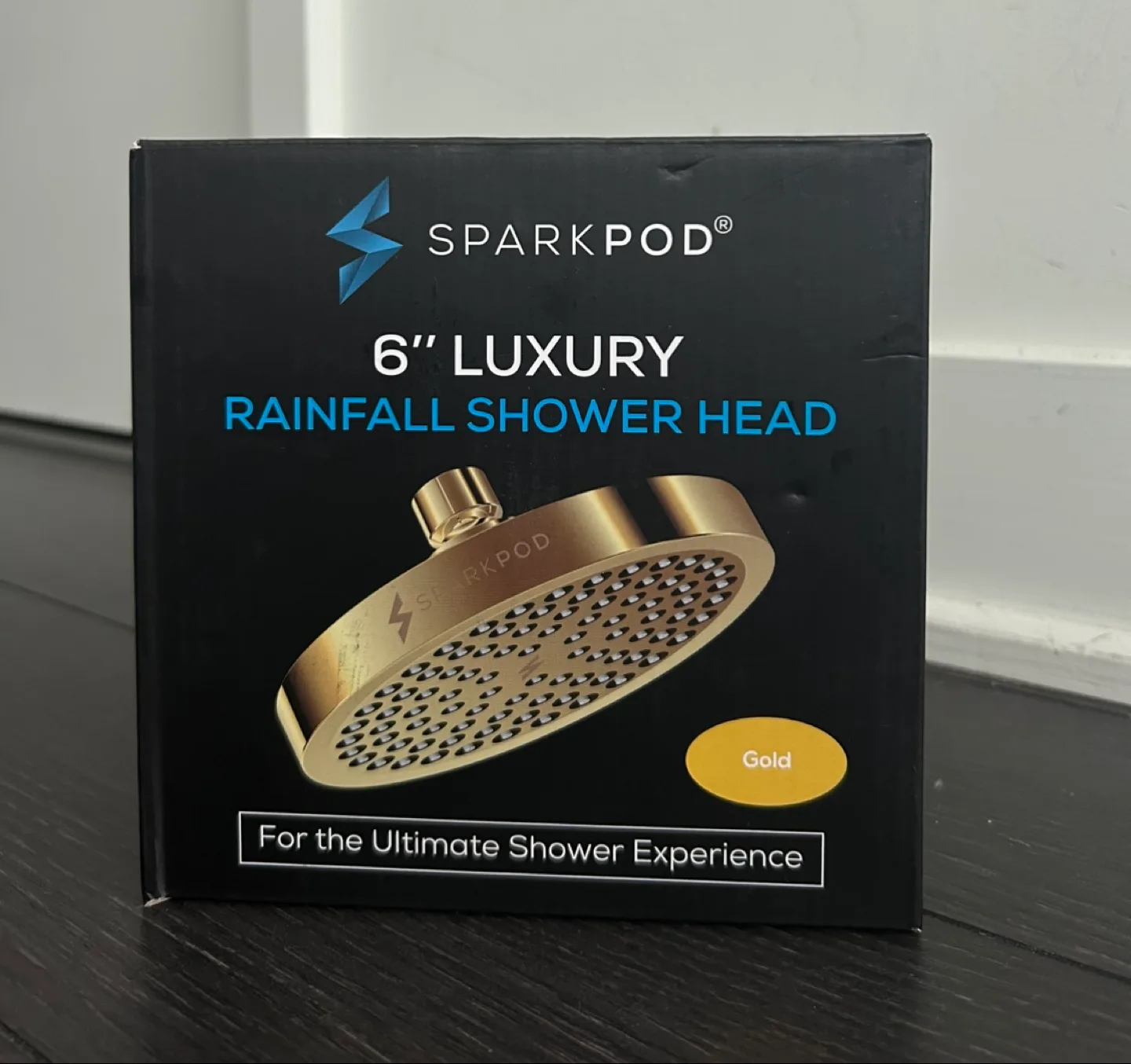 NEW Shower head - SparkPod 6" Gold Rainfall Style thumbnail