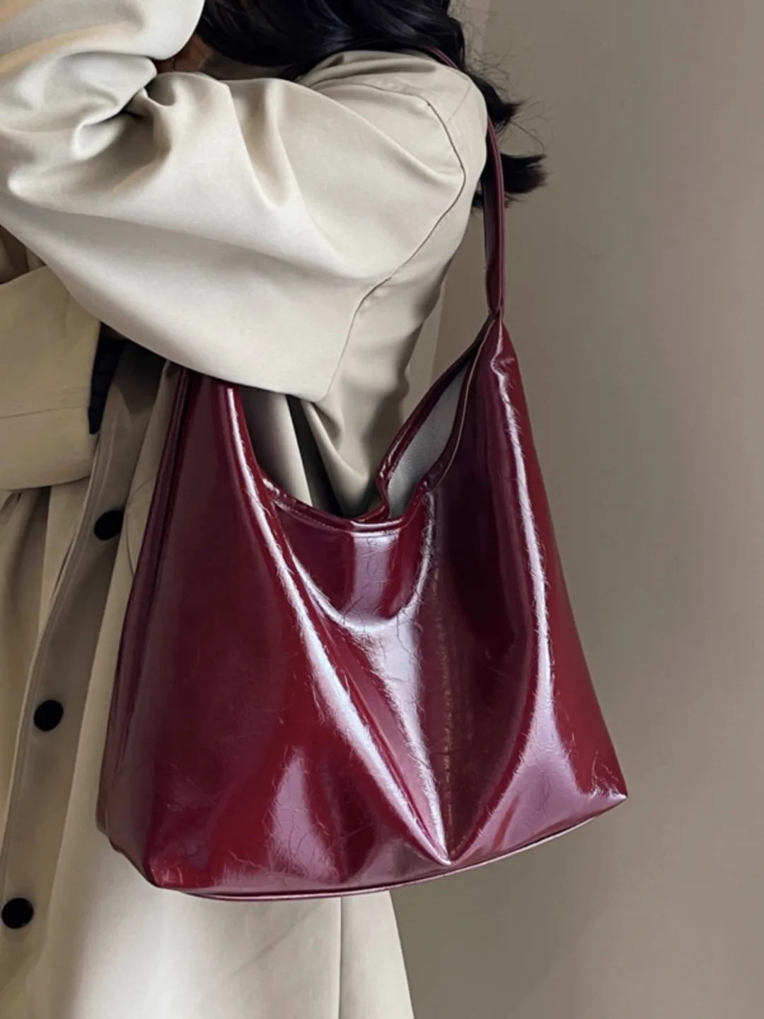 Burgundy Boho Tote Bag image indicator(4)