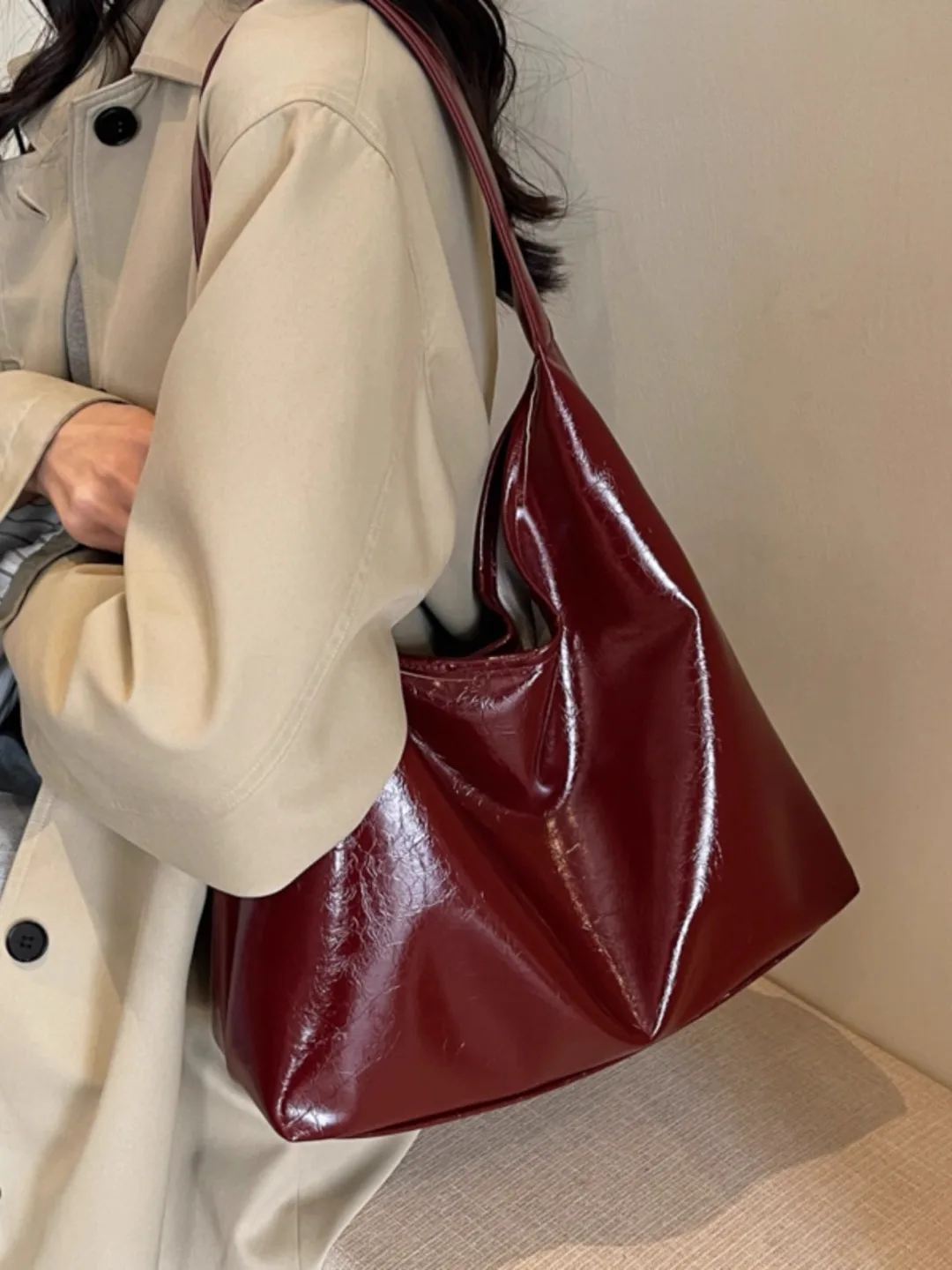 Burgundy Boho Tote Bag image indicator(3)