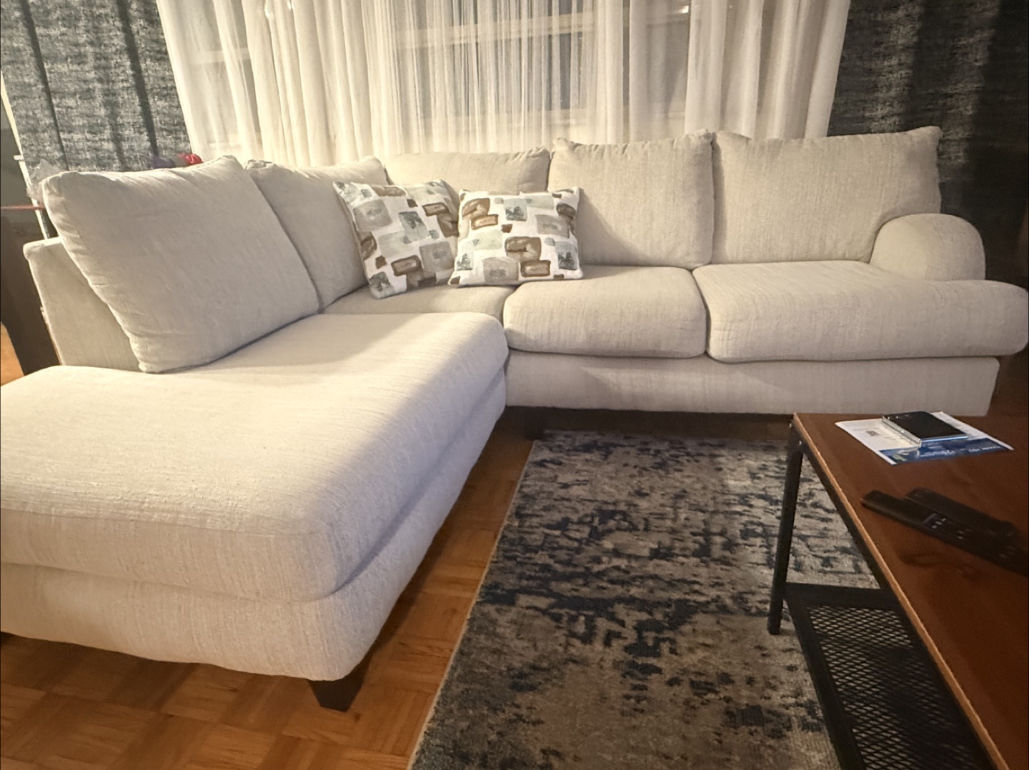 Beige Sectional Sofa (88x75 inches)