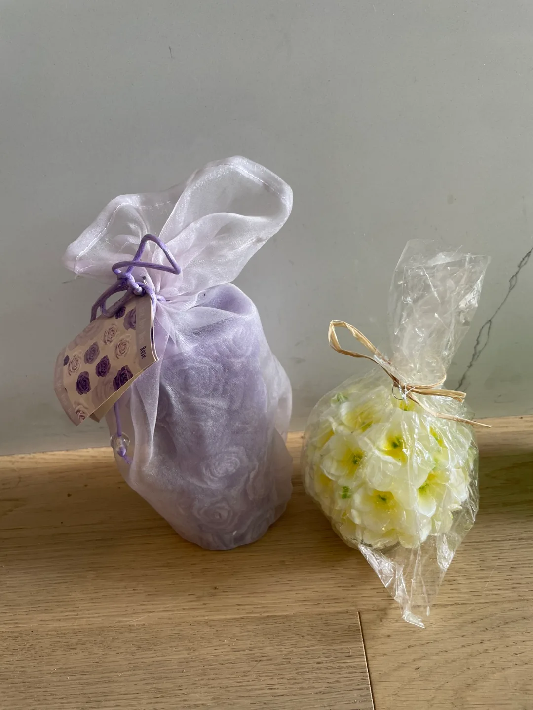 Decorative Floral candle- Set of 2 thumbnail