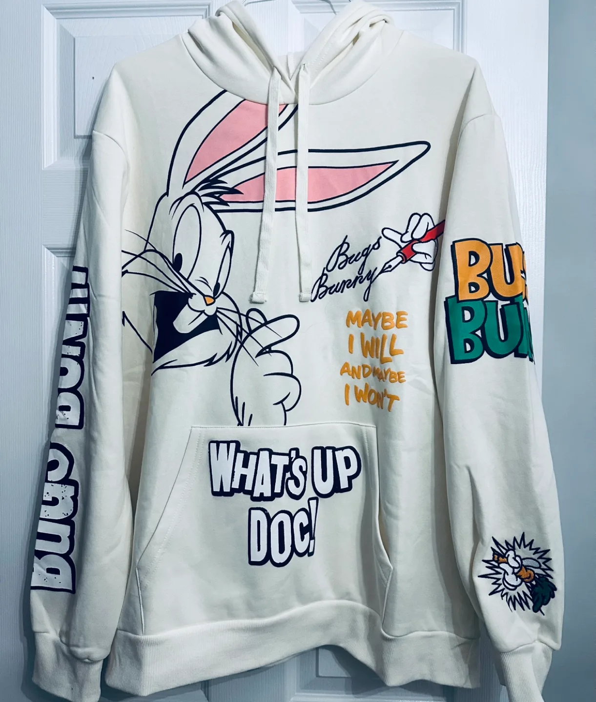 Looney Tunes Bugs Bunny White Hoodie - XL thumbnail