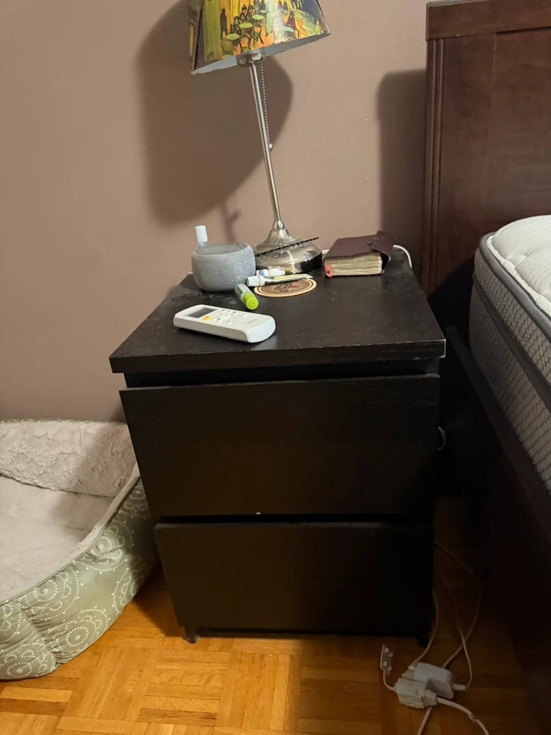 IKEA Malm Bedside Table - Black thumbnail