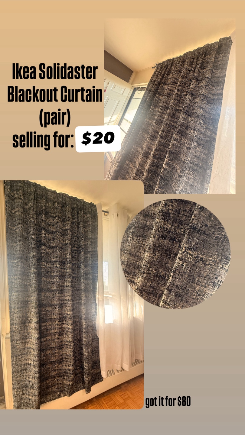 Ikea Solidaster Blackout Curtain (Pair)