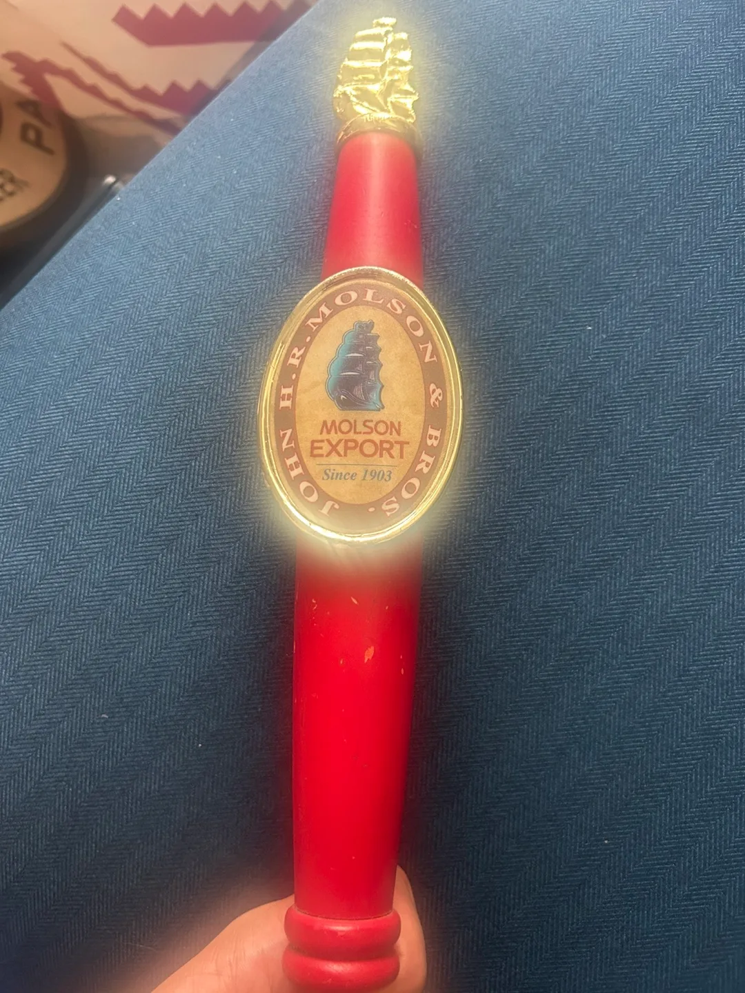 Molson Export Beer Tap wooden Handle thumbnail