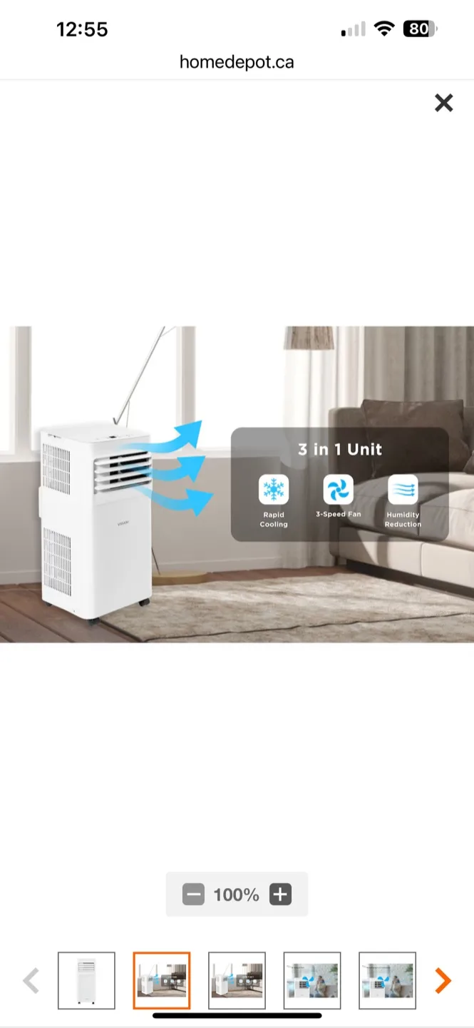 Vissani 10,000 BTU Portable Air Conditioner image indicator(3)