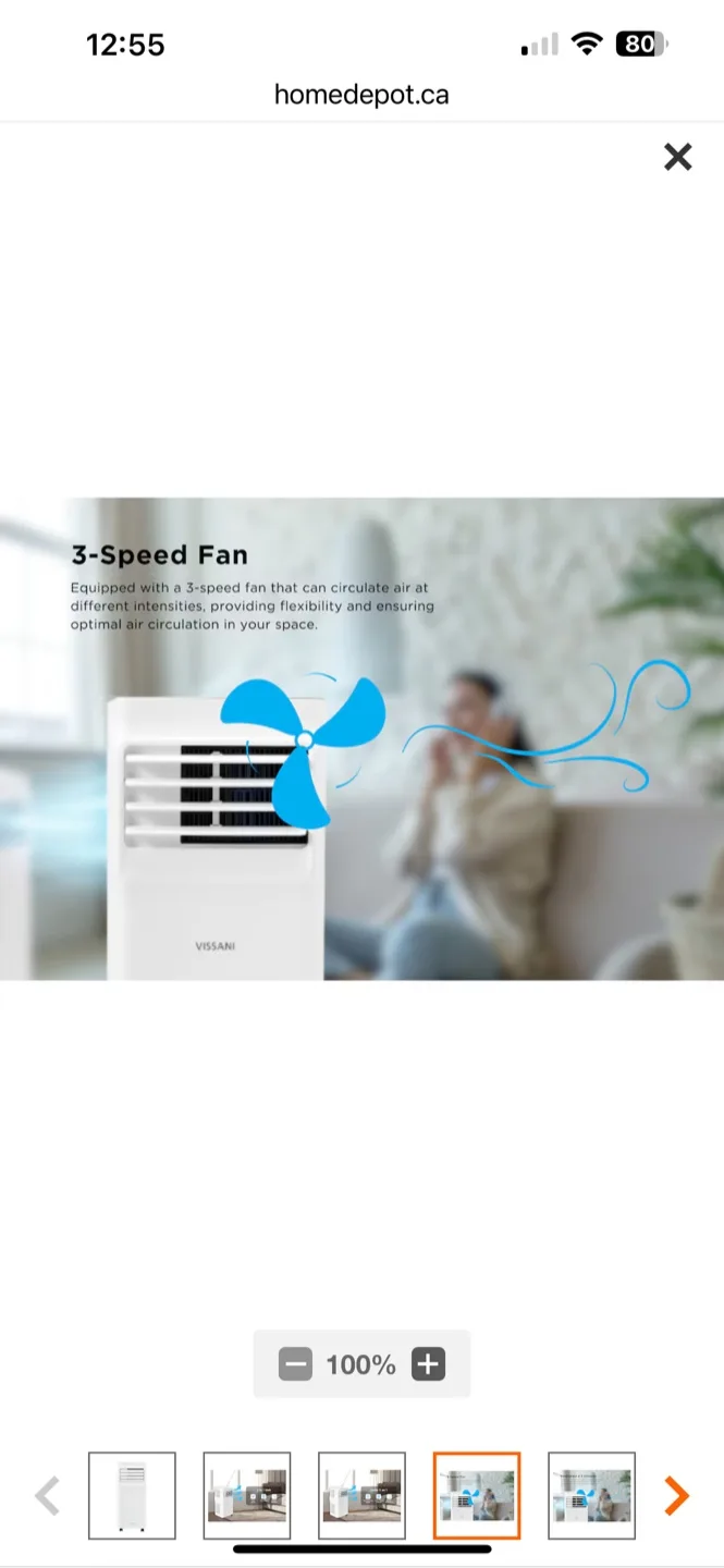 Vissani 10,000 BTU Portable Air Conditioner image indicator(4)