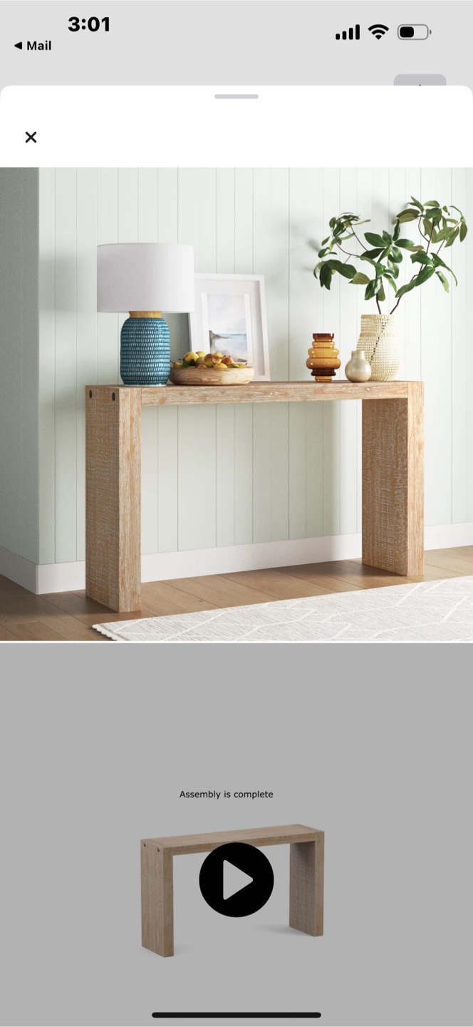 Mercury Row Finnegan U-Shaped Console Table - Natural - photo 3
