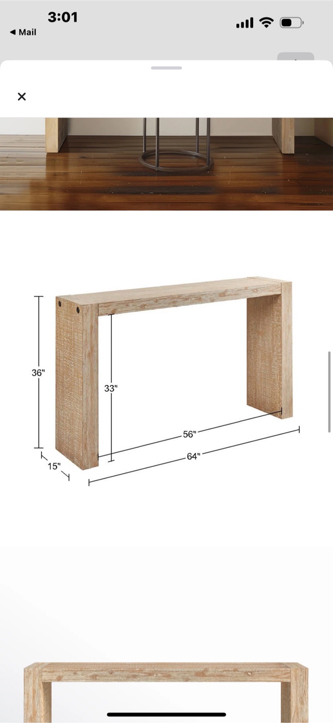 Mercury Row Finnegan U-Shaped Console Table - Natural - photo 2