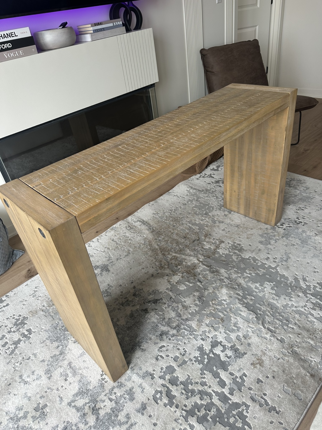 Mercury Row Finnegan U-Shaped Console Table - Natural