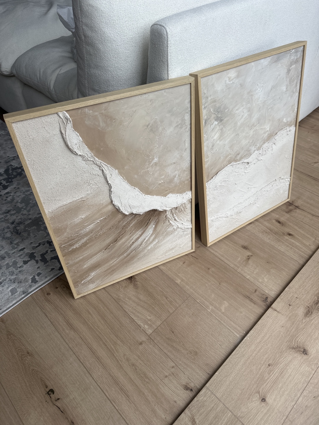 Set of 2 Textured Abstract Wall Art