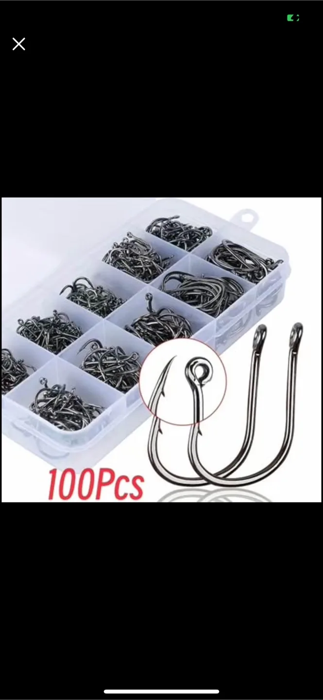 Fishing Hooks Set with Box image indicator(8)