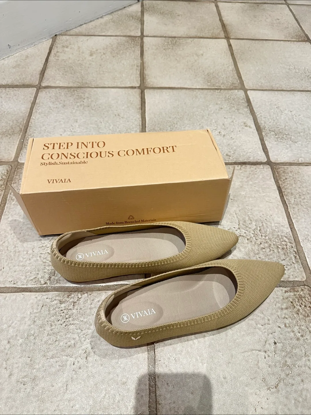 VIVAIA Nude Peach Flats - Size 38.5 women’s image indicator(5)