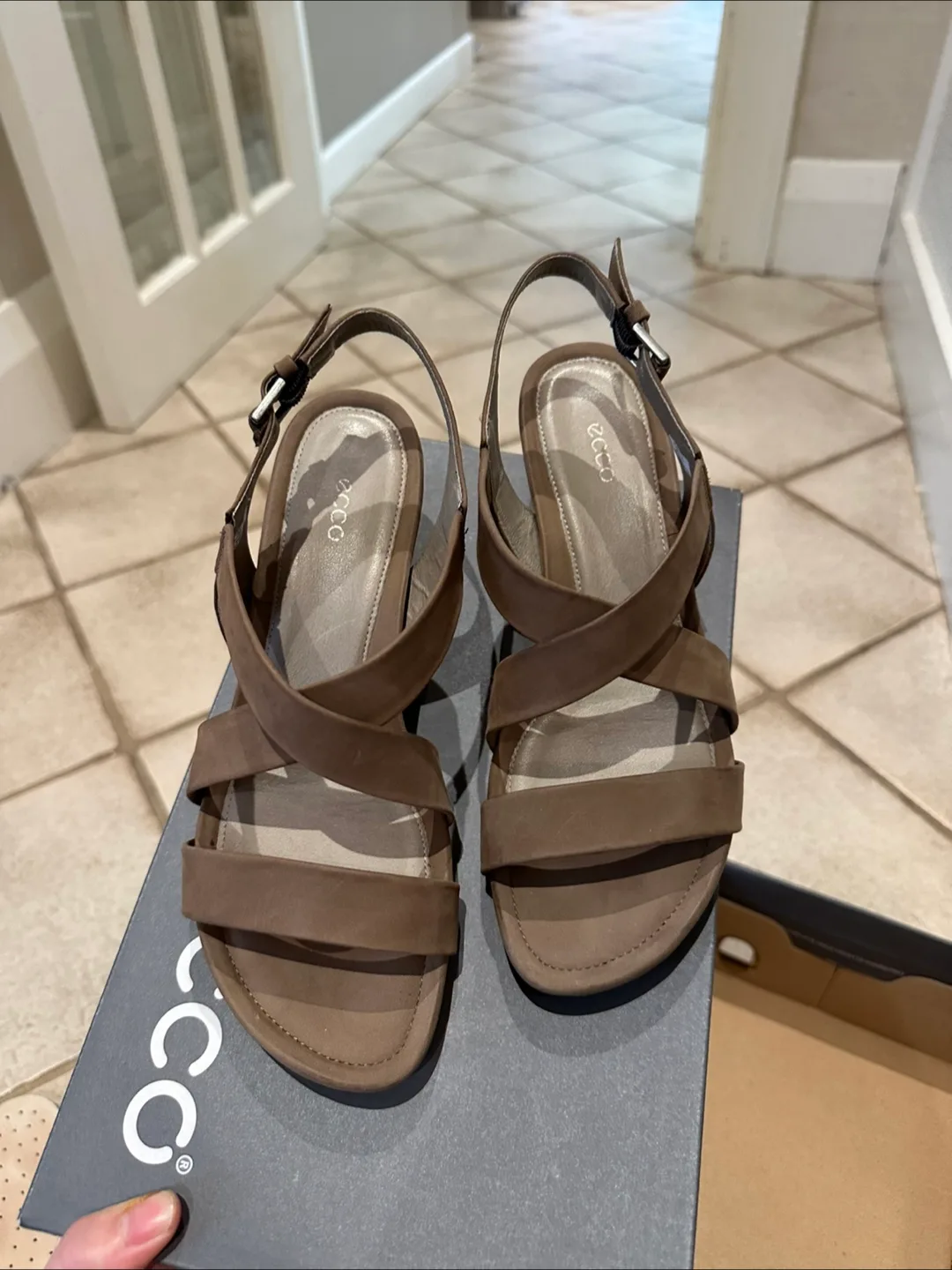 Ecco Touch 45 WS Birch Sandals - Size 37.5 or 6-6.5 US image indicator(3)