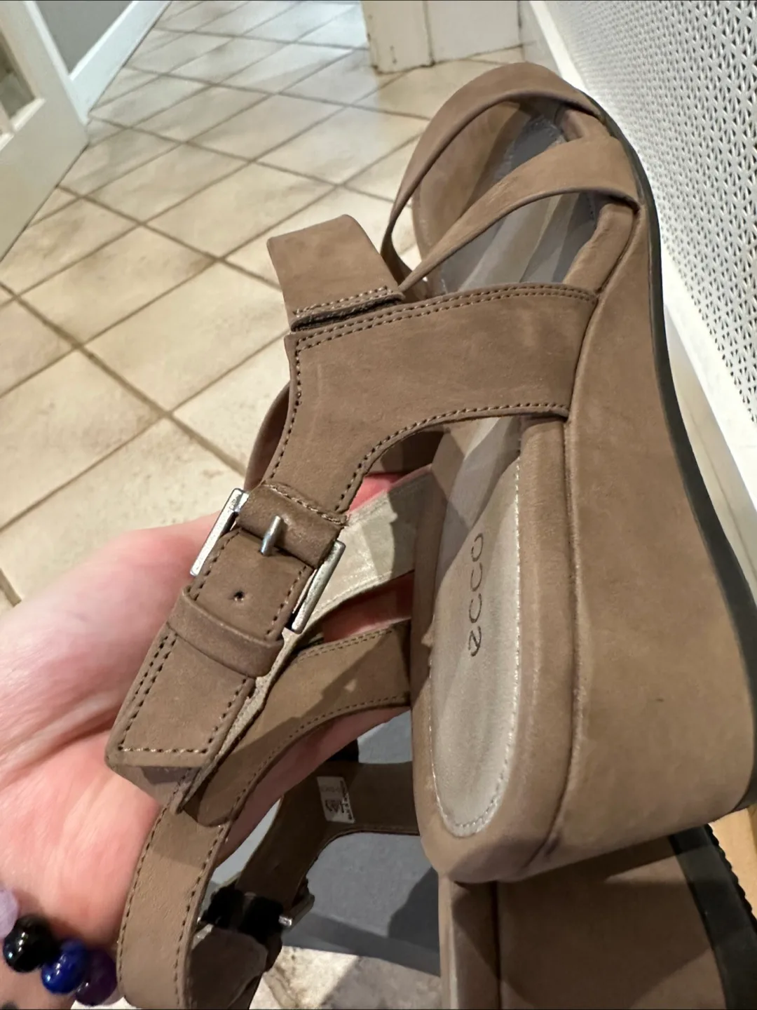 Ecco Touch 45 WS Birch Sandals - Size 37.5 or 6-6.5 US image indicator(7)