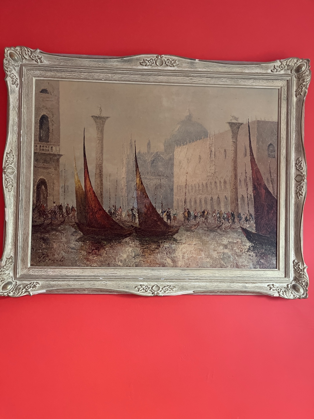 Venice Painting with Ornate Frame