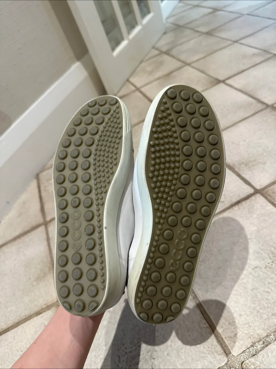 Ecco White Leather Sneakers - 38 women’s image indicator(5)