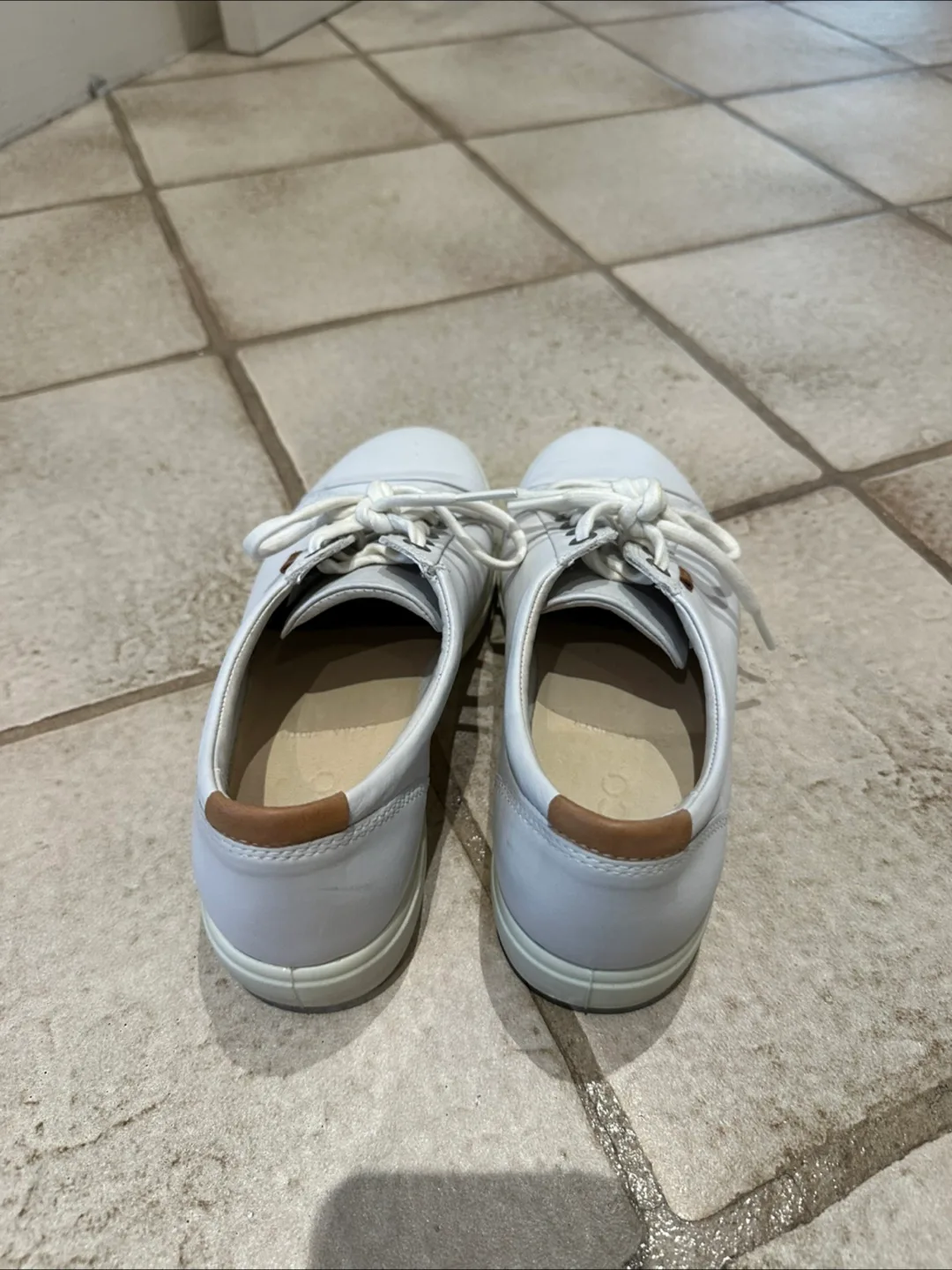 Ecco White Leather Sneakers - 38 women’s image indicator(3)