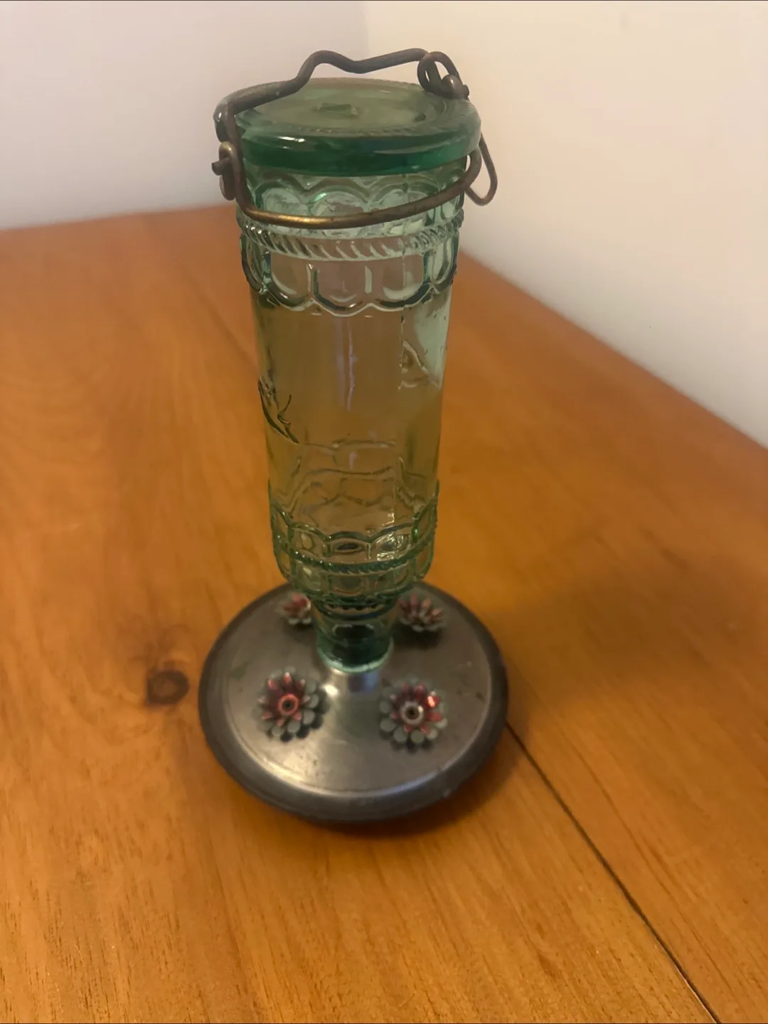 Vintage Glass Hummingbird Feeder thumbnail