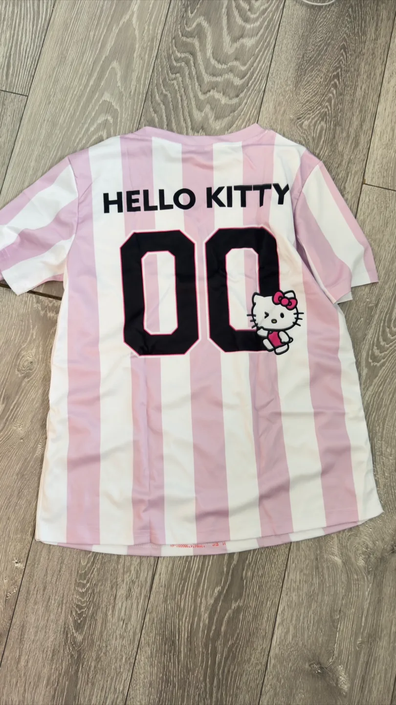 Kitty Kawaii Pink Football Soccer Sports Jersey Shirt Top thumbnail