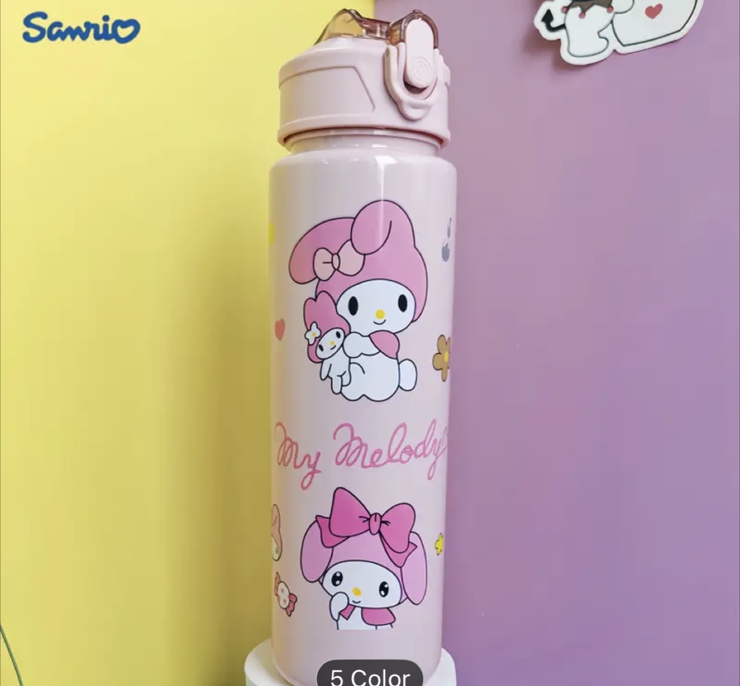 Sanrio Character Water Bottle - Hello Kitty, Kuromi, My Melody