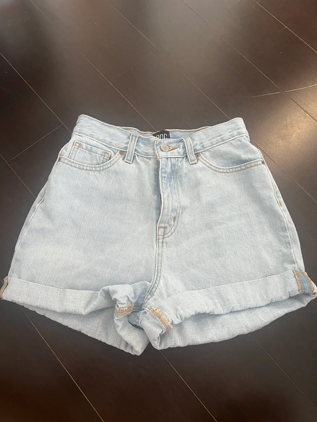 BDG denim light wash mom shorts thumbnail