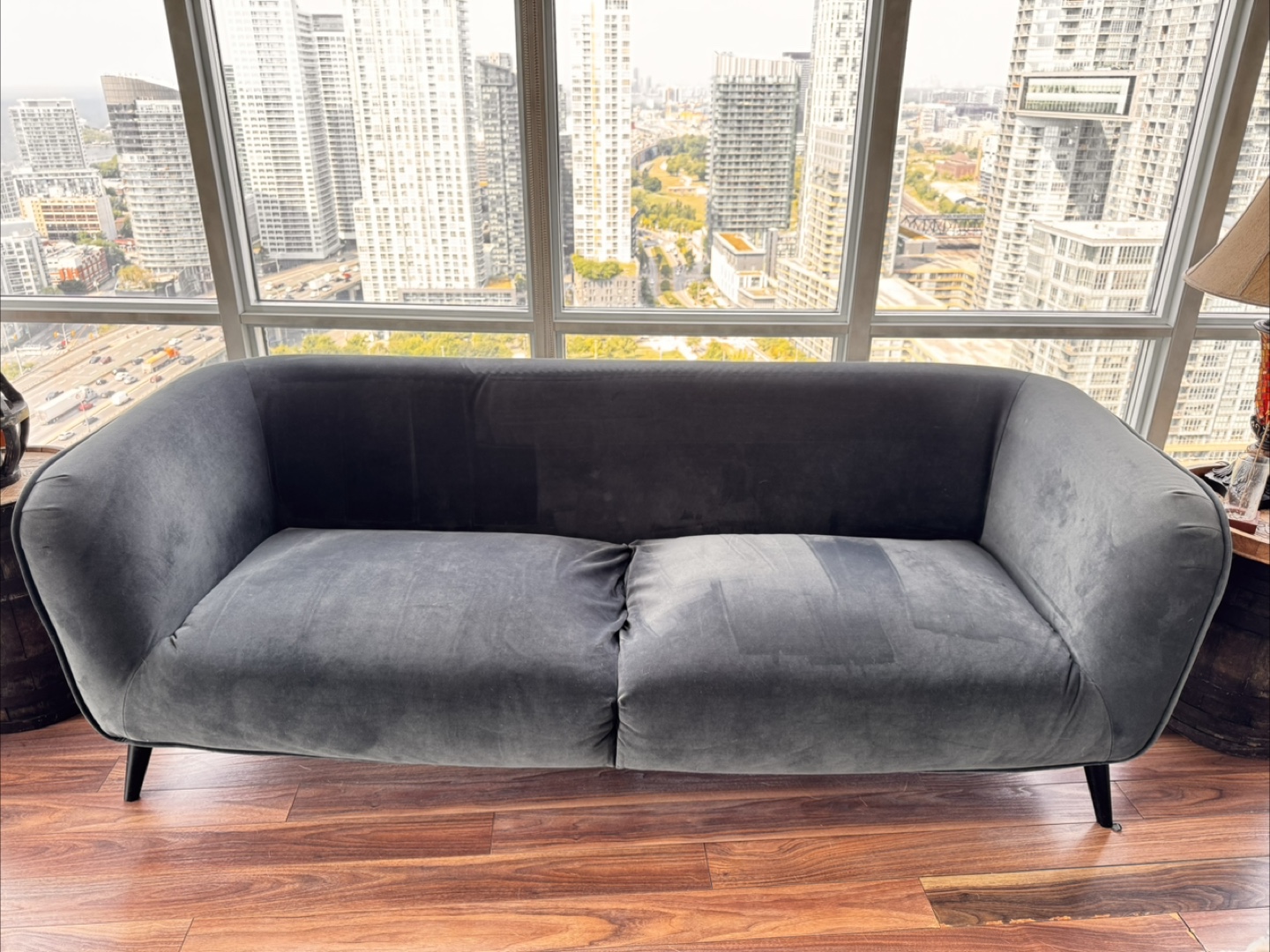 Grey Velvet Sofa - photo 3