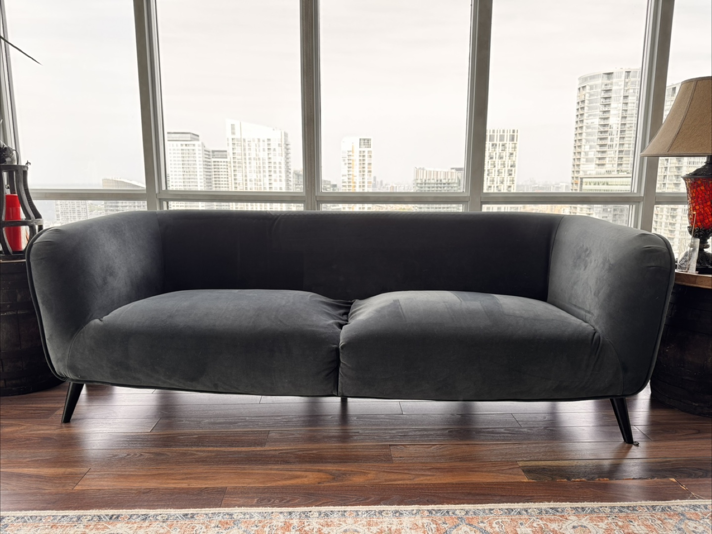 Grey Velvet Sofa - photo 4