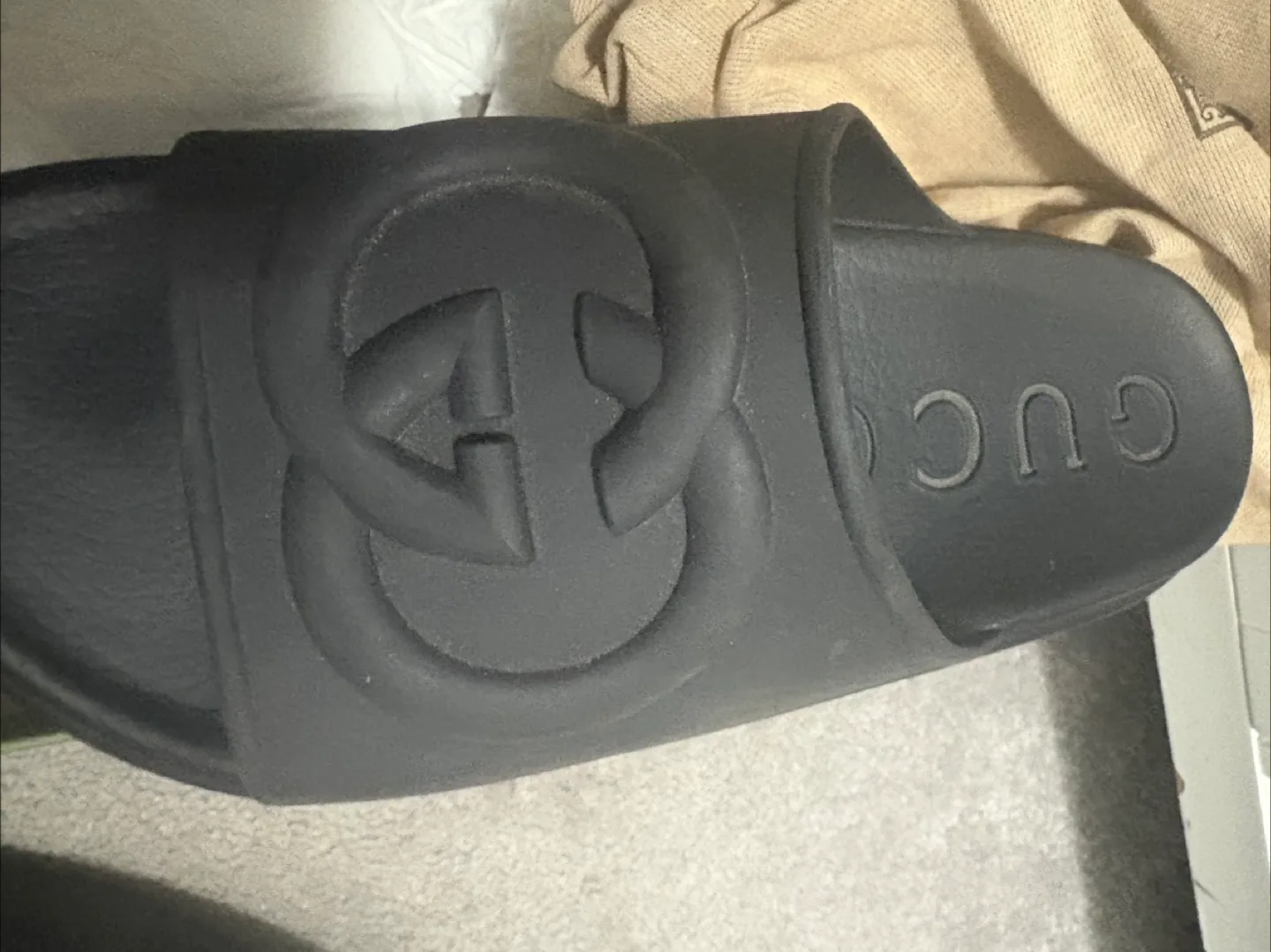 Gucci Rubber GG Slides - Size 37 thumbnail