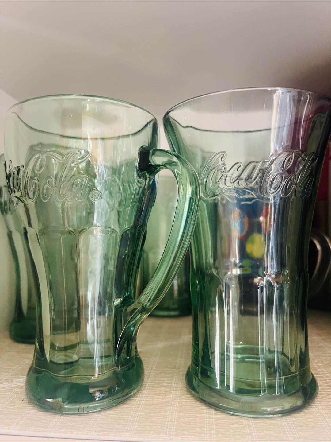 Coca-Cola Green Glass Mugs #freecycle