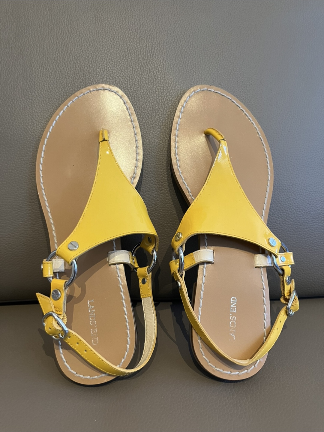 Lands' End Yellow Sandals - Size 6