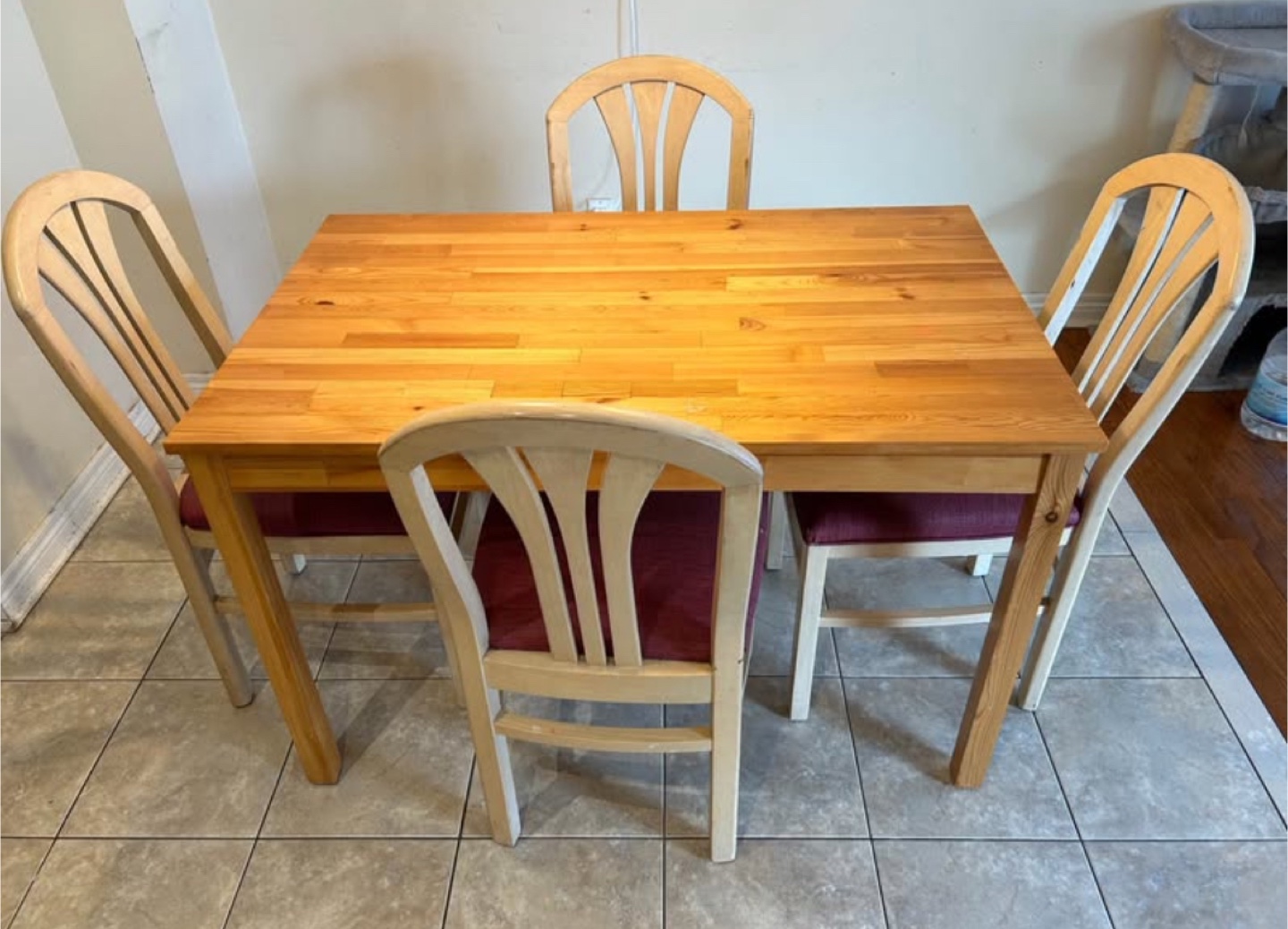 Wood Table and 4 Chairs - photo 2