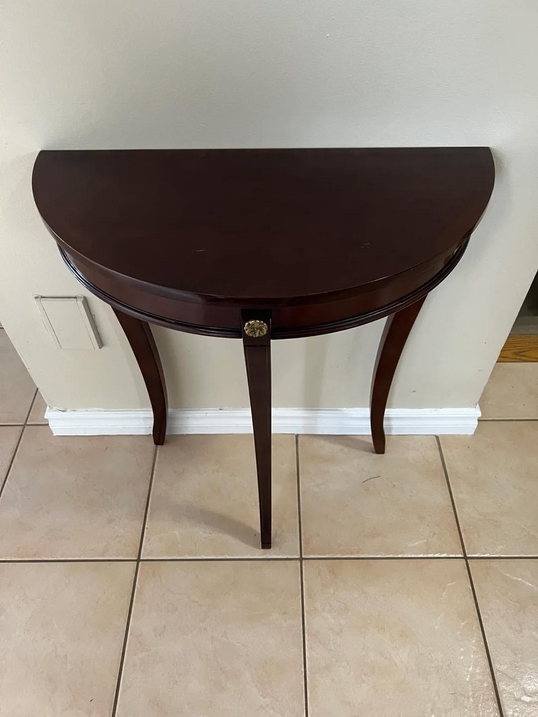 Dark Wood Half-Moon Console Table image indicator(2)