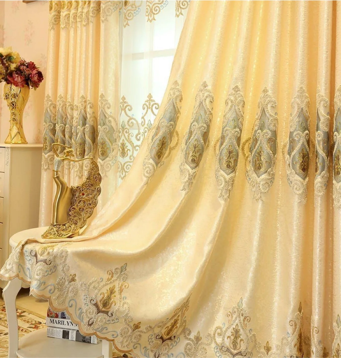 MYRU European Style Curtains - 2 Panels thumbnail