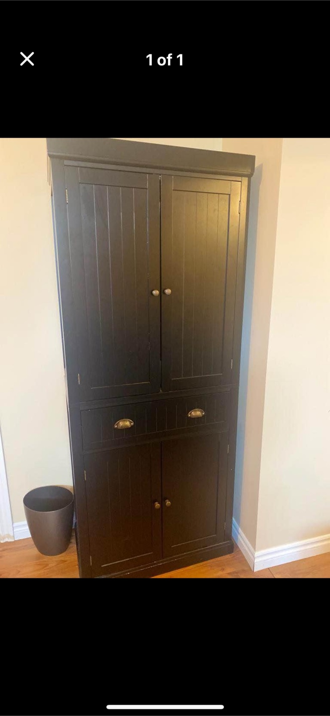 Black Corner Storage Cabinet, 30" x 16" x 72.5" - photo 4
