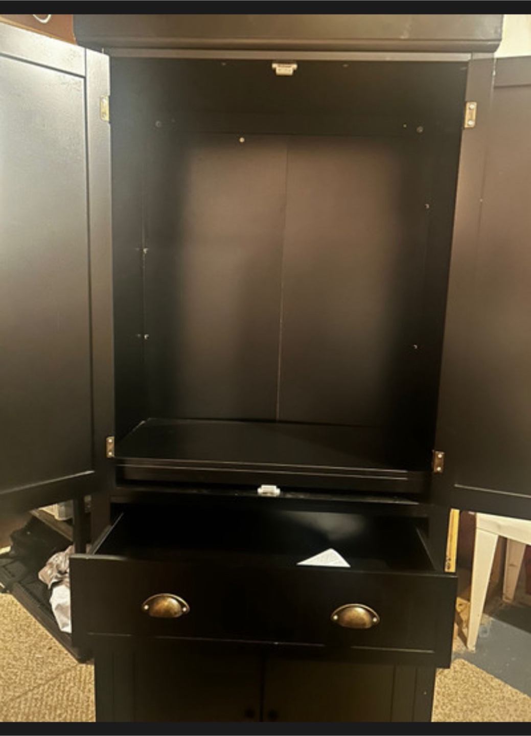Black Corner Storage Cabinet, 30" x 16" x 72.5" - photo 2