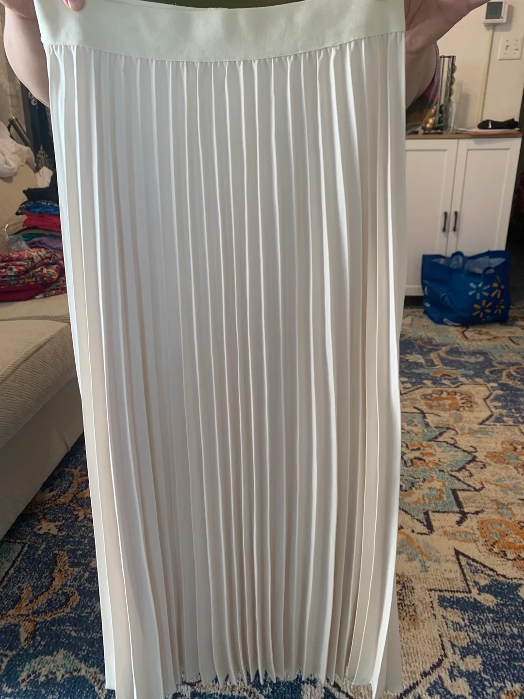 Pleated Midi Skirt - Cream thumbnail