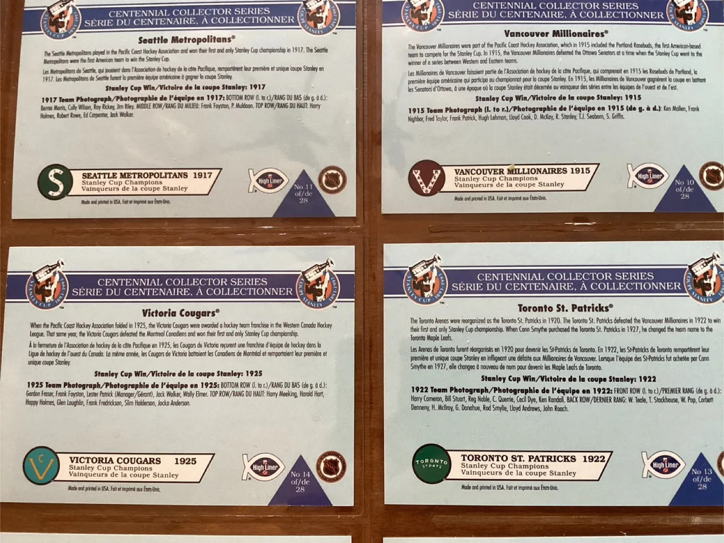 1992 HIGH LINER STANLEY CUP CENTENNIAL COLLECTOR Series Cards image indicator(5)