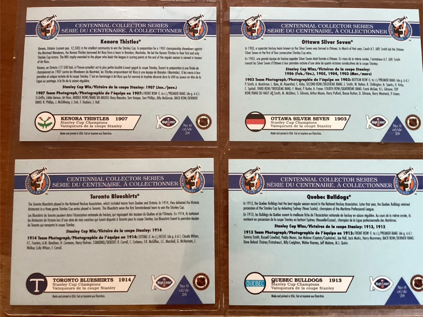 1992 HIGH LINER STANLEY CUP CENTENNIAL COLLECTOR Series Cards image indicator(9)