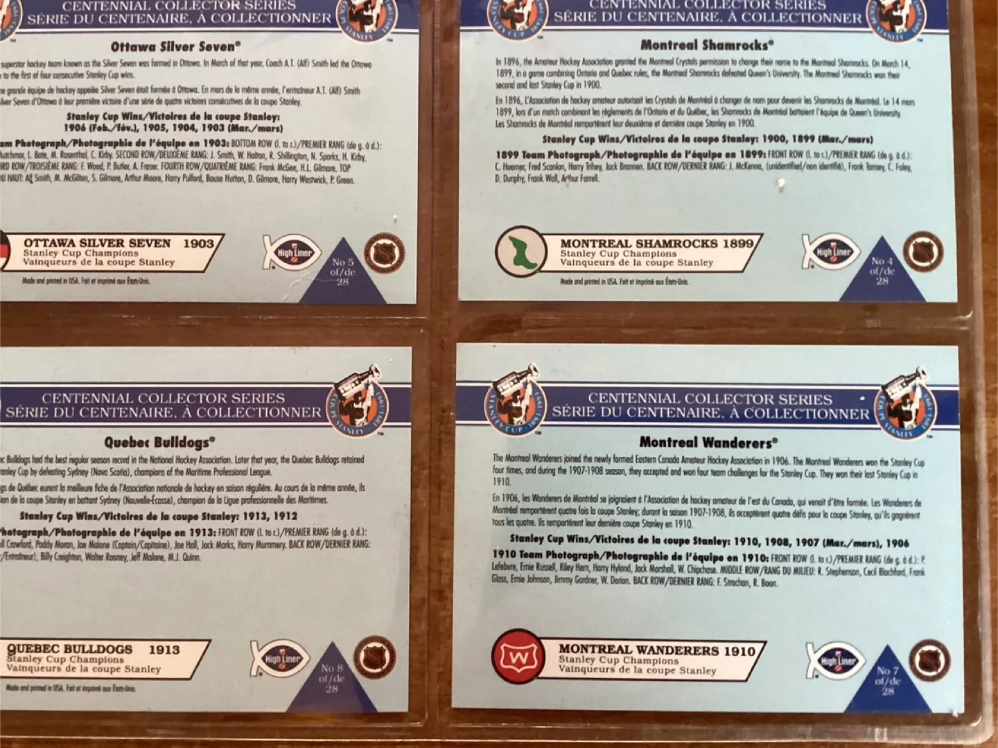 1992 HIGH LINER STANLEY CUP CENTENNIAL COLLECTOR Series Cards image indicator(10)