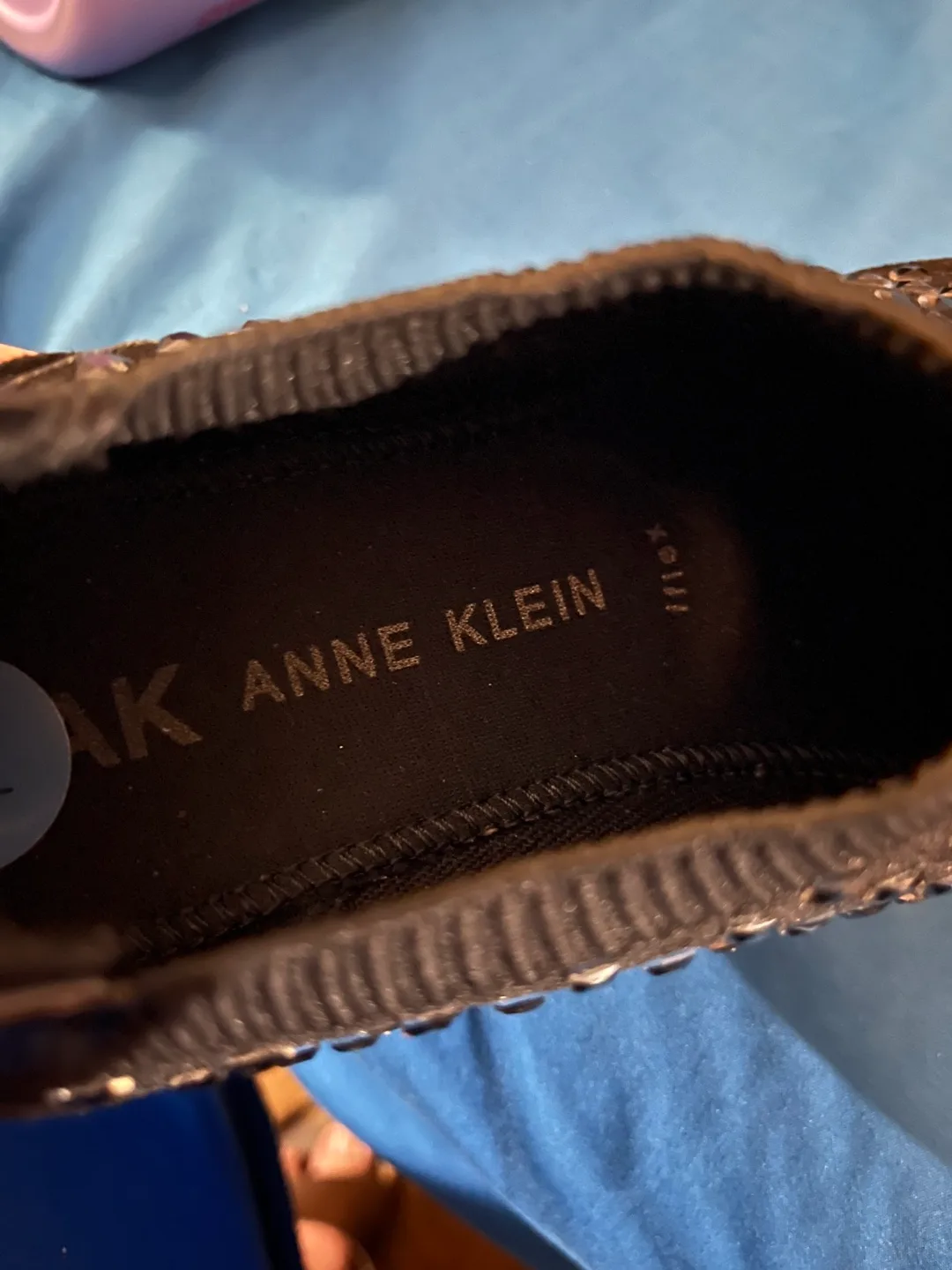 Anne Klein Black Embellished Slip-On Sneakers - Size 7.5 image indicator(3)