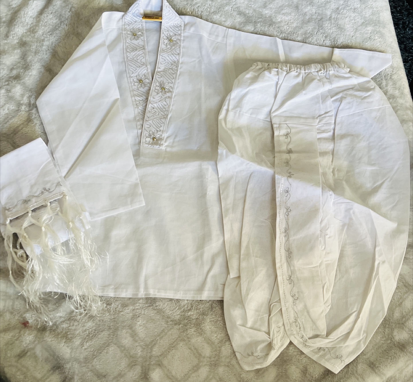 White Kids Sherwani Set