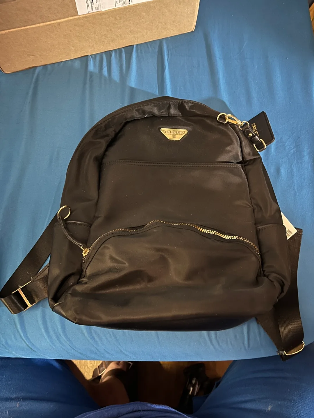 Ellen Tracy 19" Nylon Workbook Backpack - Black thumbnail
