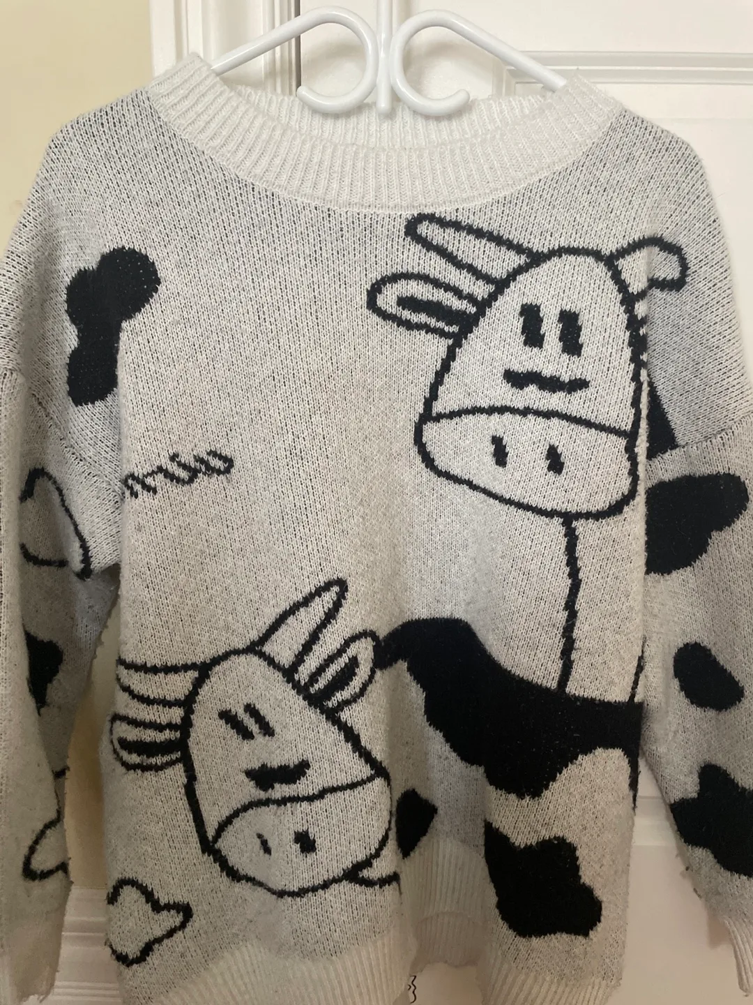 Oversized Knit Cow Sweater thumbnail