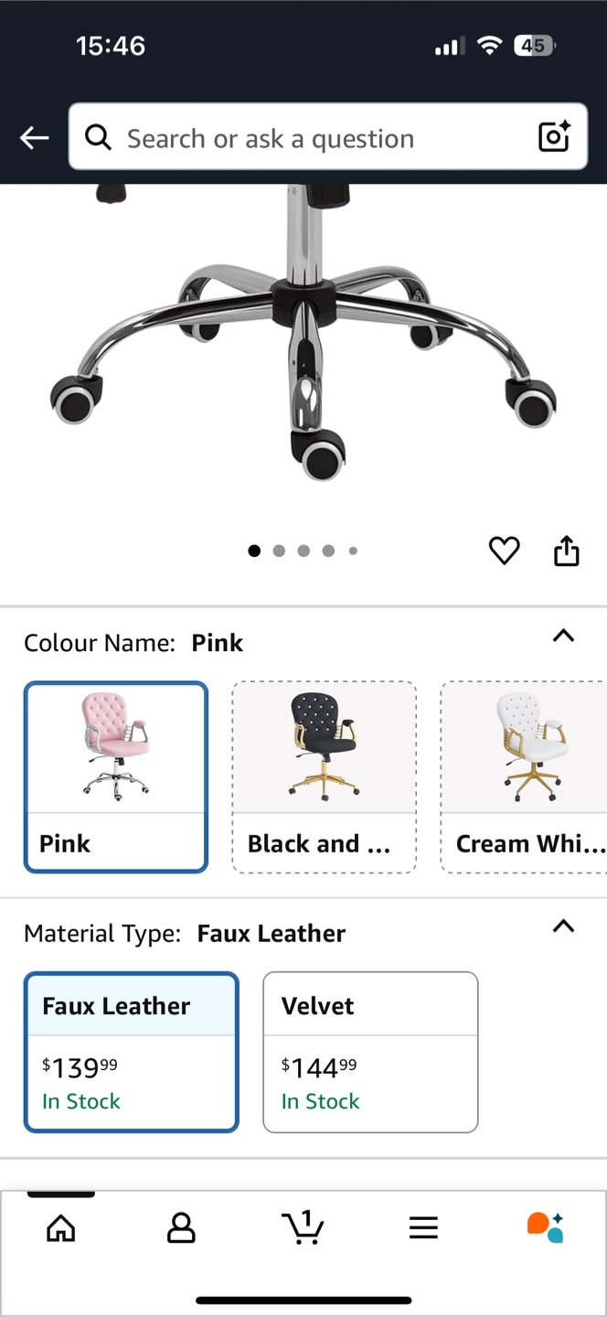 Pink Faux Leather Office Chair - photo 3