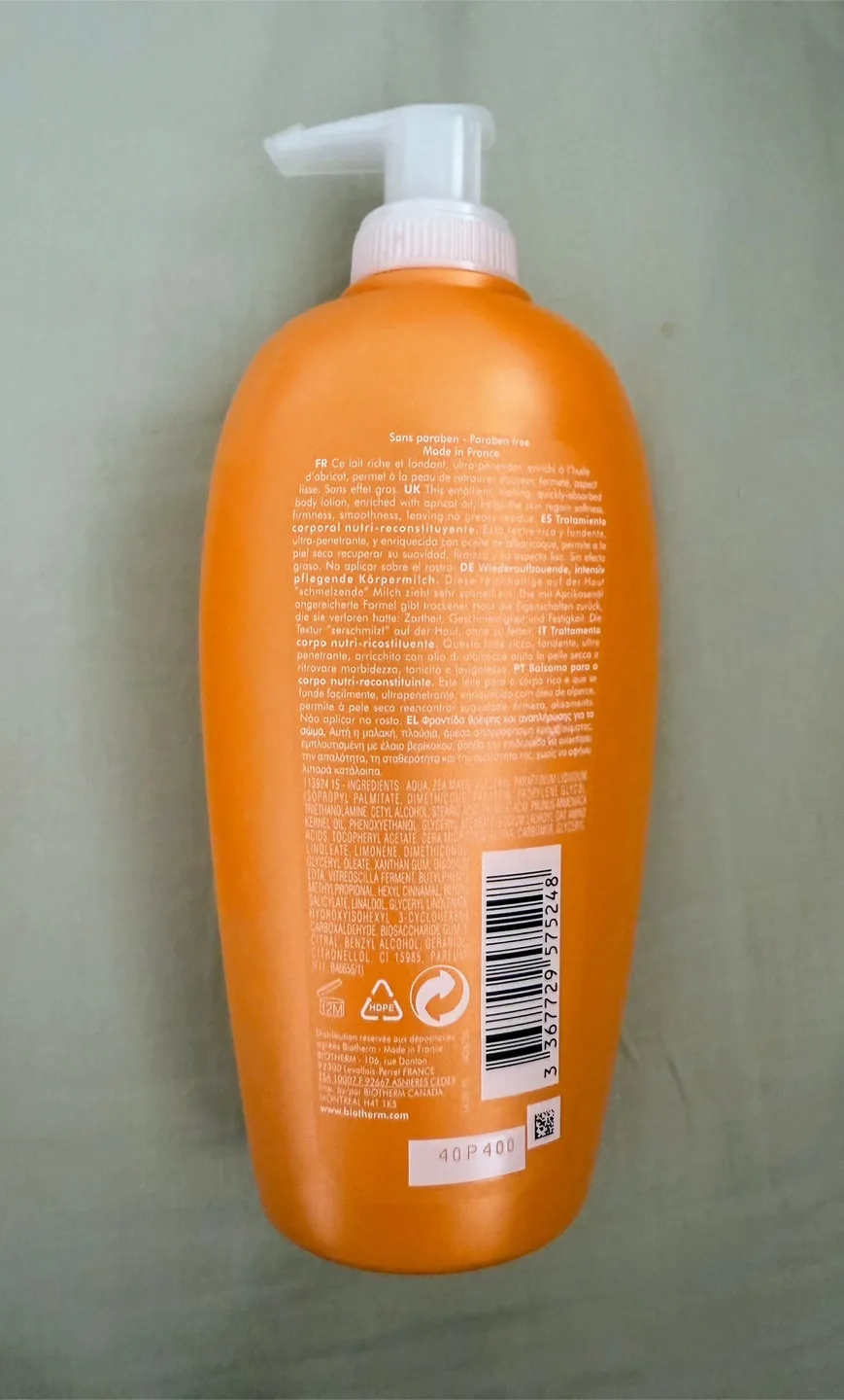 Biotherm Oil Therapy Baume Corps 400ml image indicator(2)