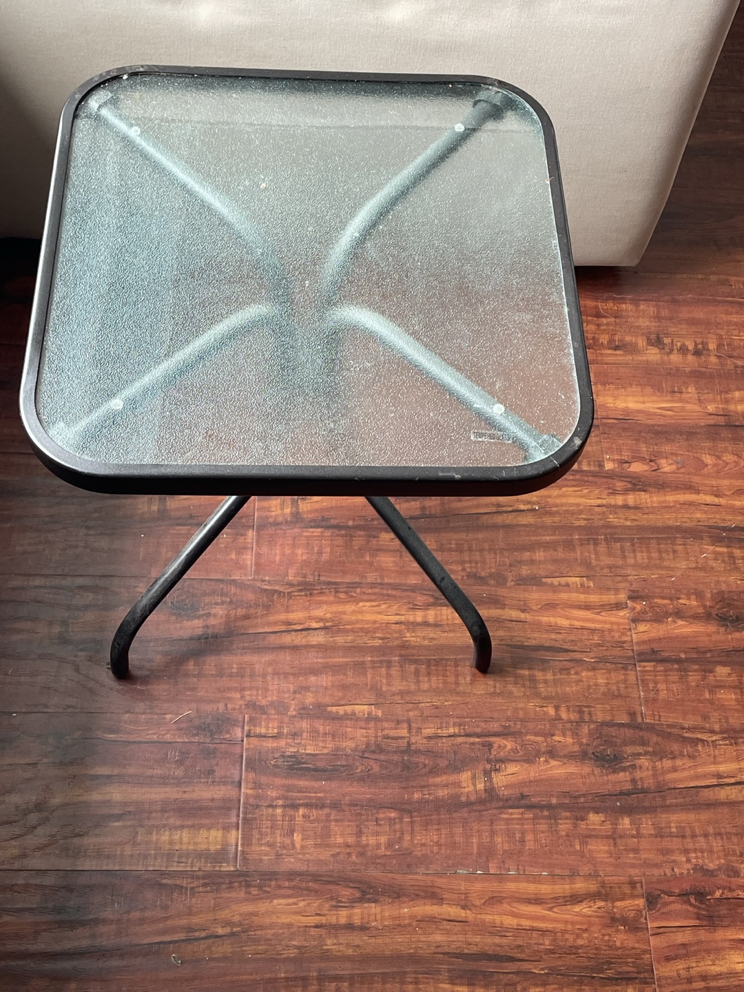 Glass Top Side Table - photo 2