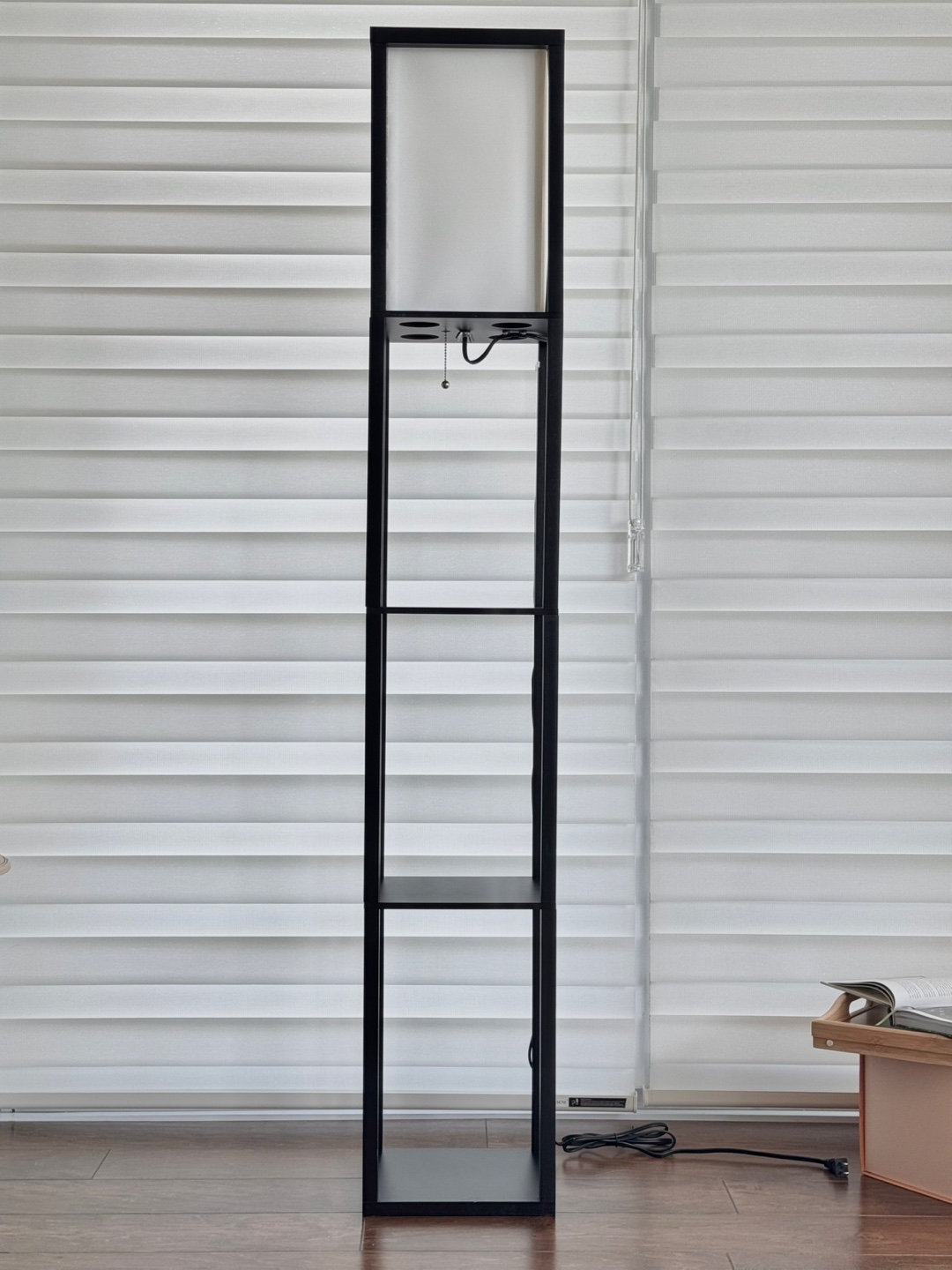 Black Floor Lamp with Shelves - 62.5" - photo 2