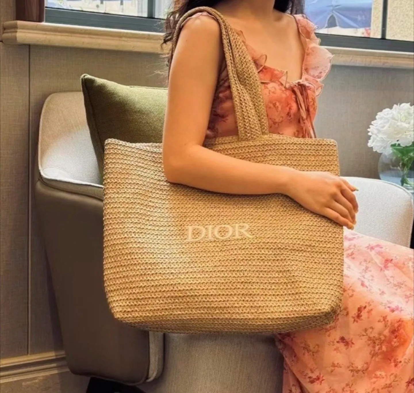 Dior Straw Tote Bag & Pouch Set image indicator(3)